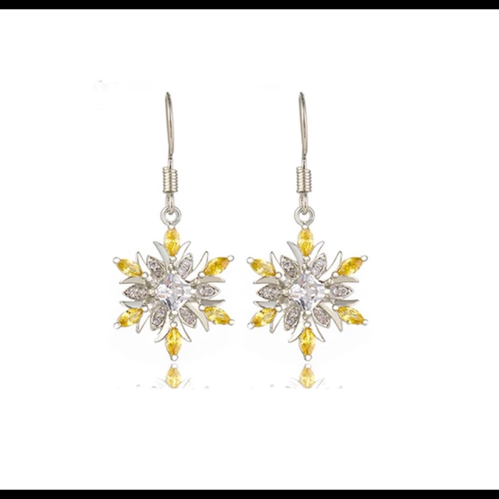 Golden Snowflake Earrings
